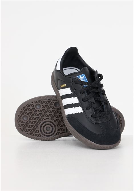 Black baby sneakers with Samba OG EL I model stripes ADIDAS ORIGINALS | IE3680.